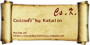 Csicsáky Katalin névjegykártya